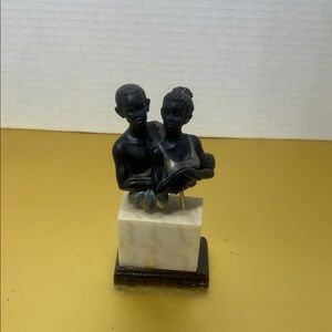 Elegant Black and Gold Couple Sculpture